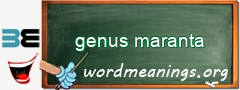 WordMeaning blackboard for genus maranta